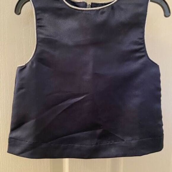 Imoga Bella Tank Top Navy Blue Silver Trim Girls Size 4 NWT - Picture 3 of 7